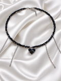 Choker Crystal Heart Nero