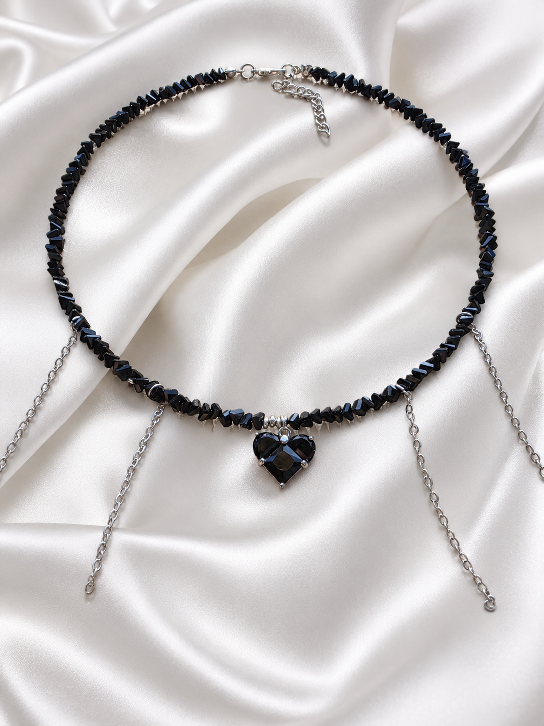 Choker Crystal Heart Nero