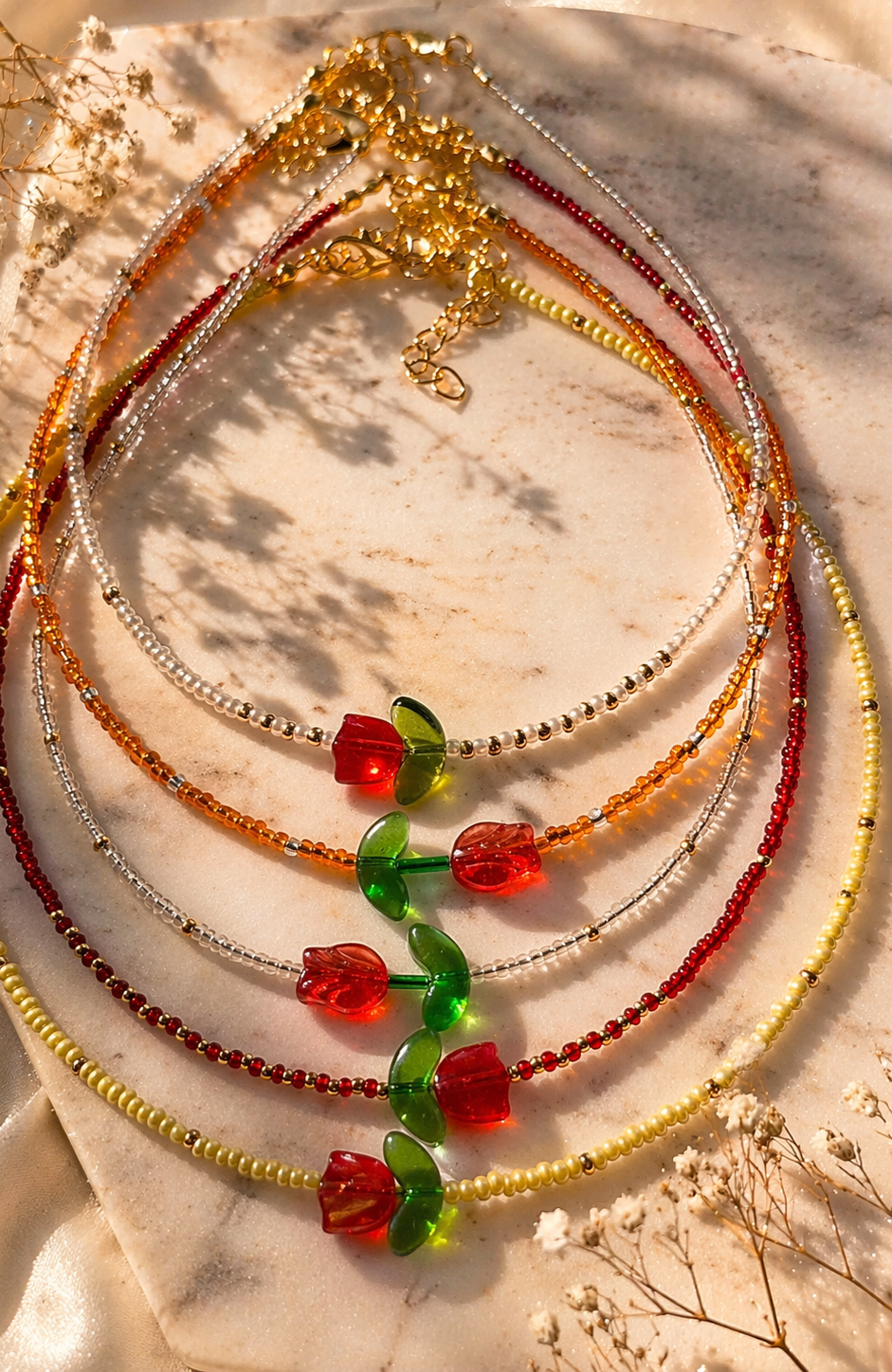 Collana Choker con Fiori di Vetro
