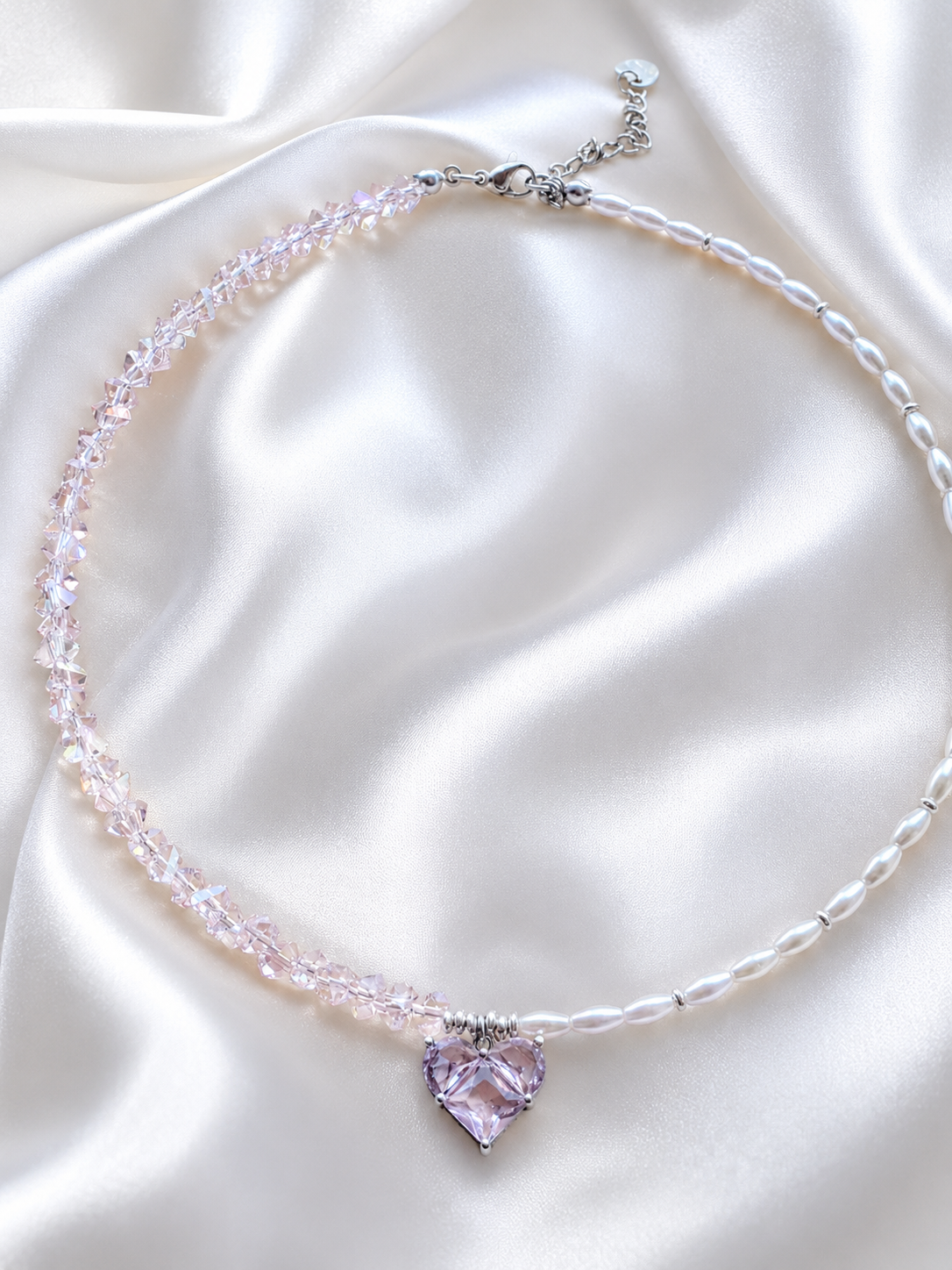 Choker Perle e Cristalli con Cuore – Vari Colori