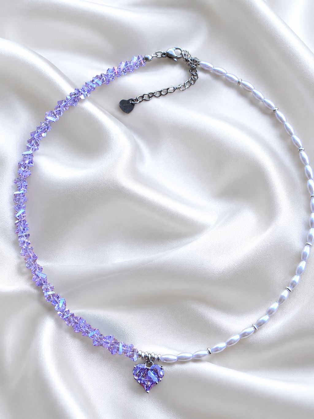 Choker Perle e Cristalli con Cuore – Vari Colori