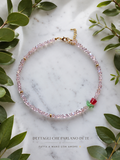 Rosé Bloom – Choker con Fiore in Vetro