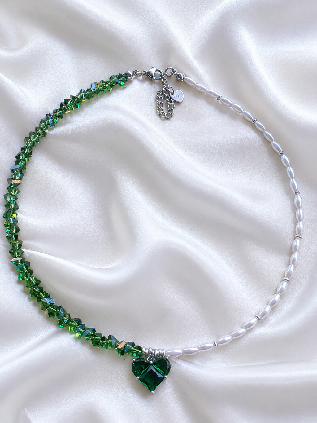 Choker Perle e Cristalli con Cuore – Vari Colori