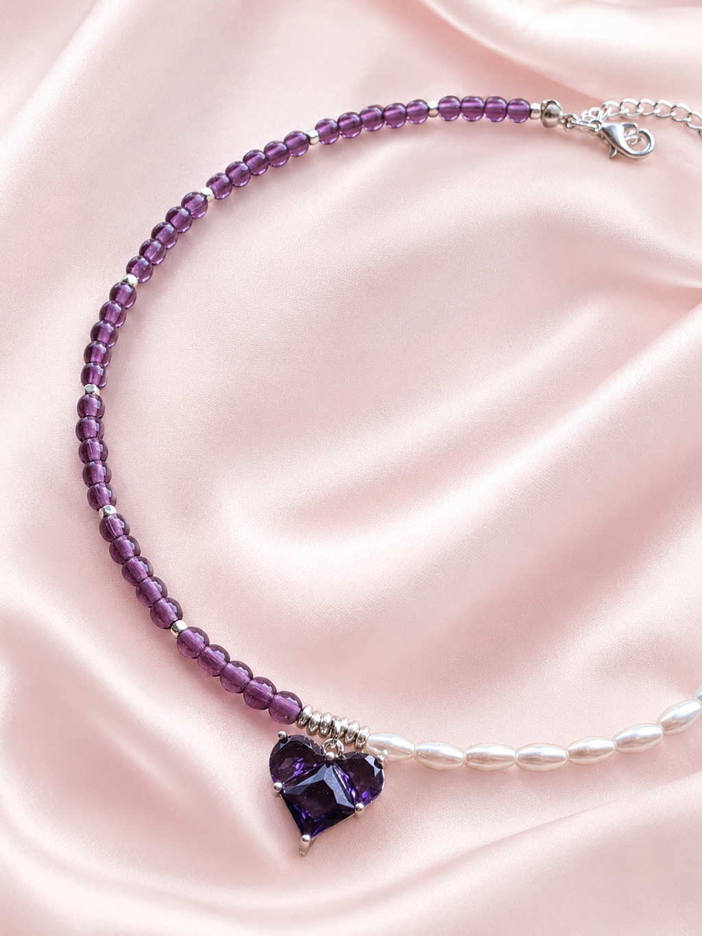 Choker Perle e Cristalli con Cuore – Vari Colori