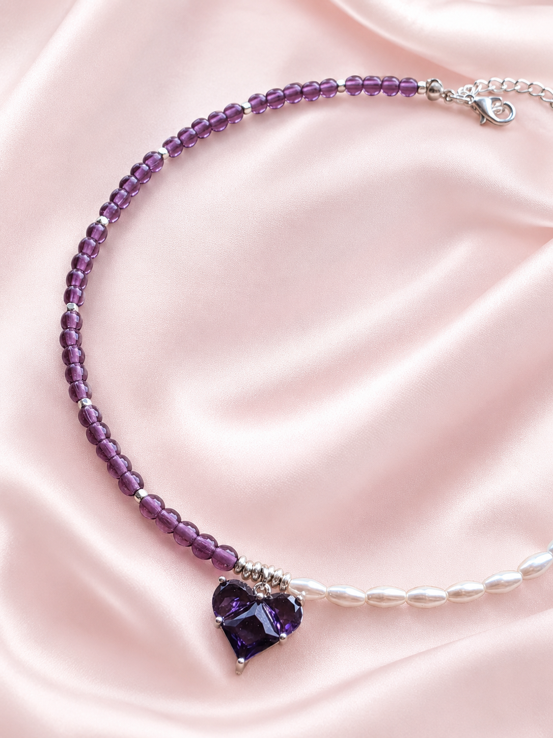Choker Perle e Cristalli con Cuore – Vari Colori