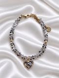 Braccialetto Crystal Heart Argento