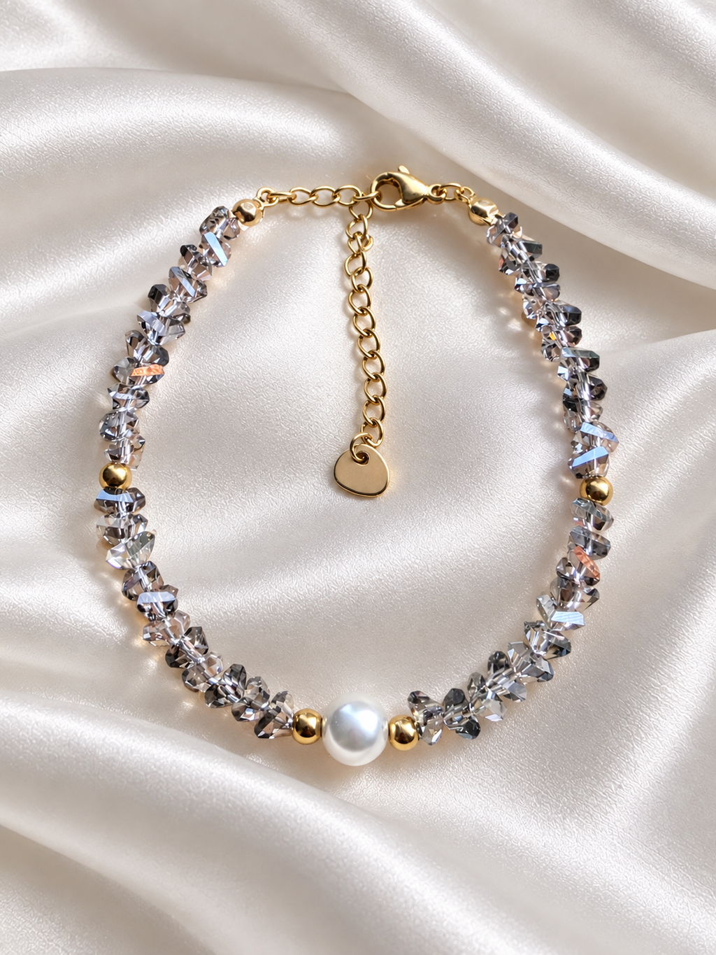 Braccialetto Crystal Pearl Argento