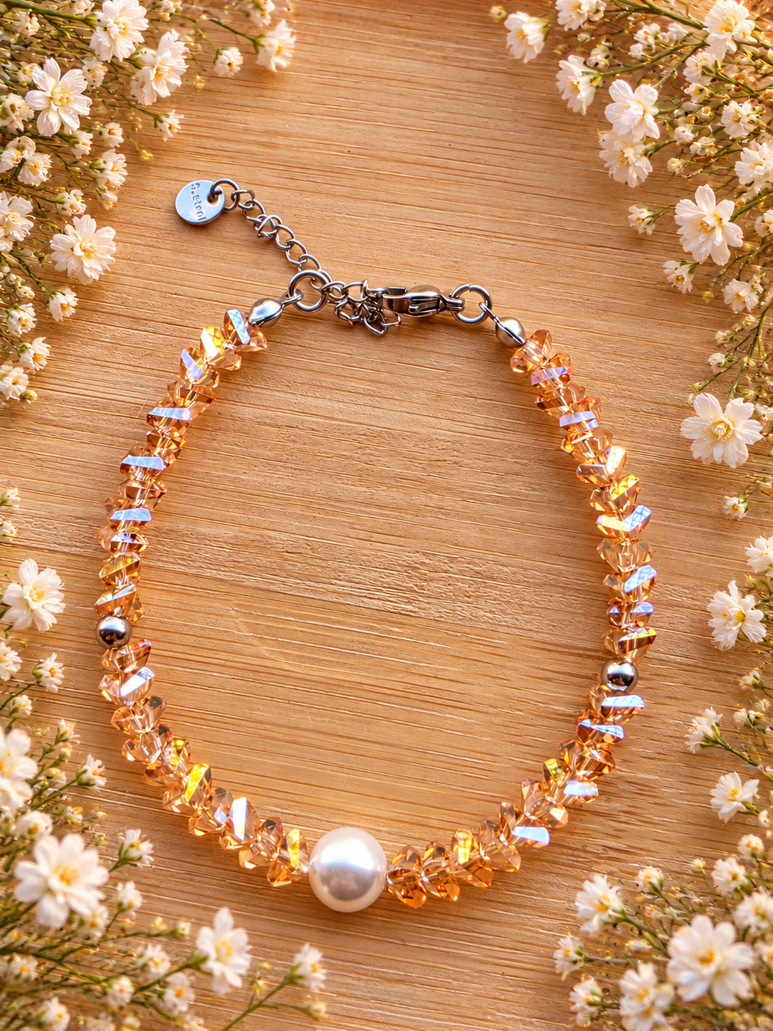 Braccialetto Crystal Pearl Miele