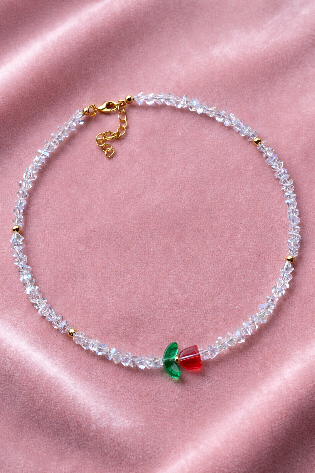 La Rosa Incantata – Choker con Fiore in Vetro