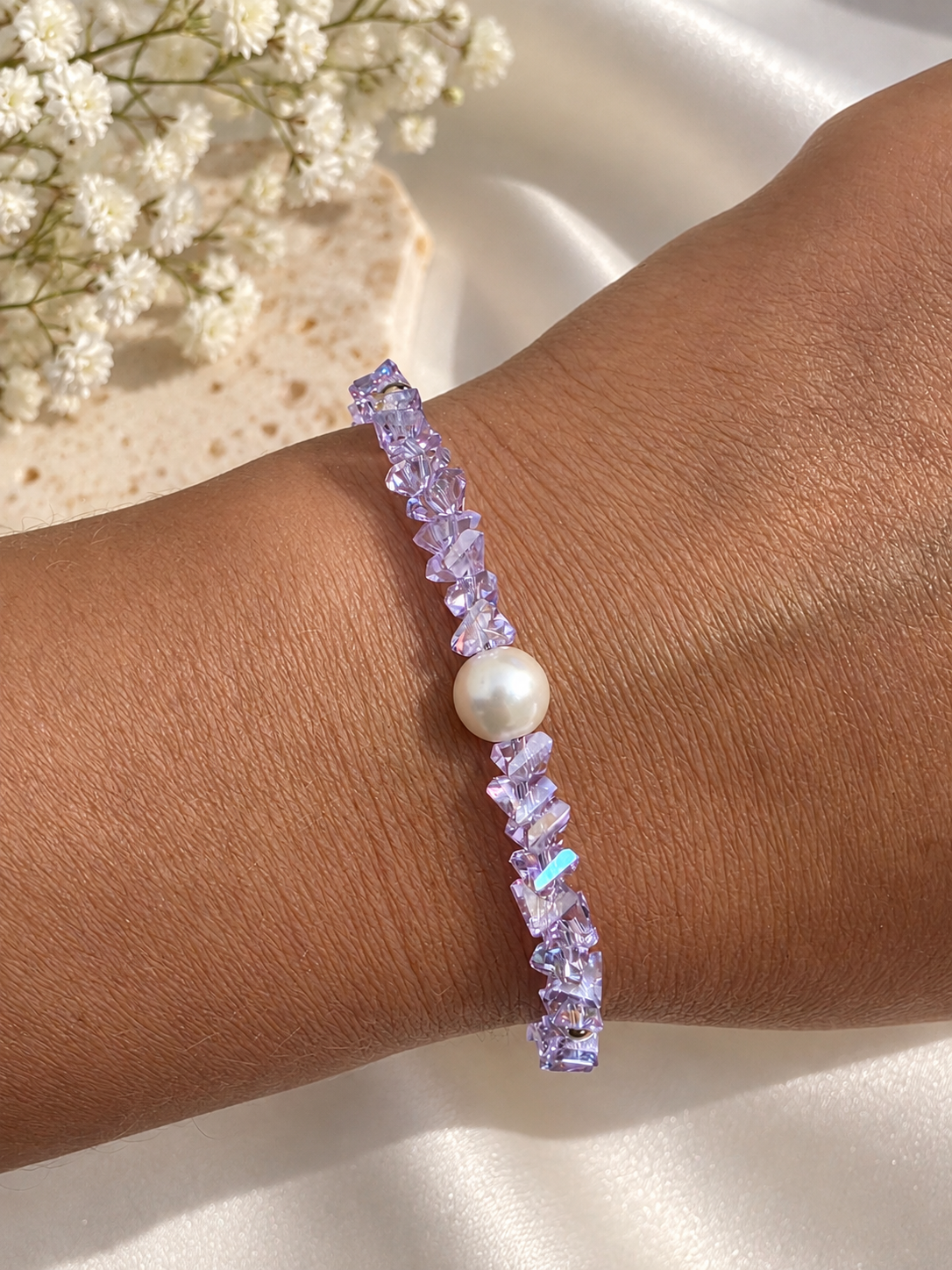 Braccialetto Crystal Pearl Glicine