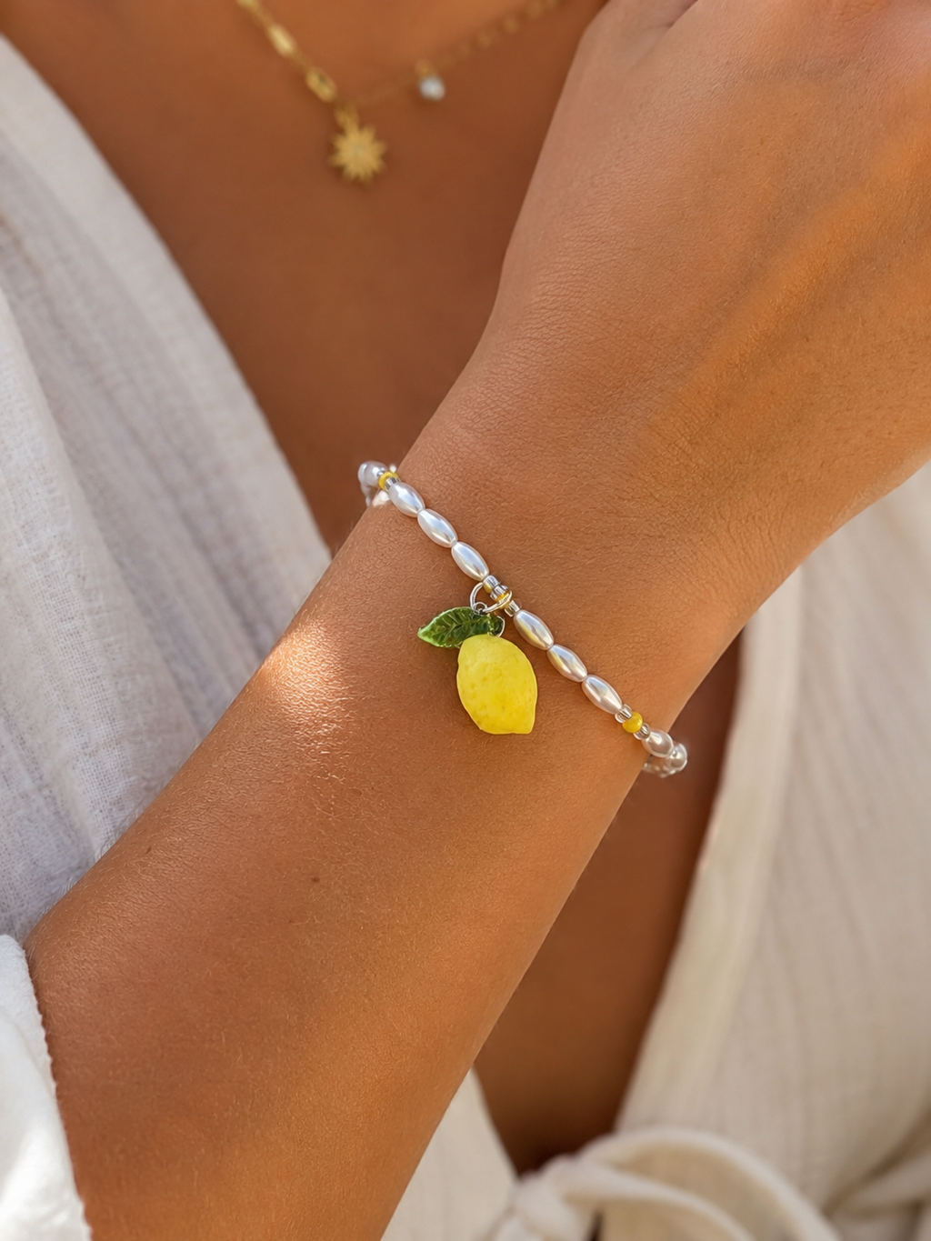 Braccialetto Limone & Perline
