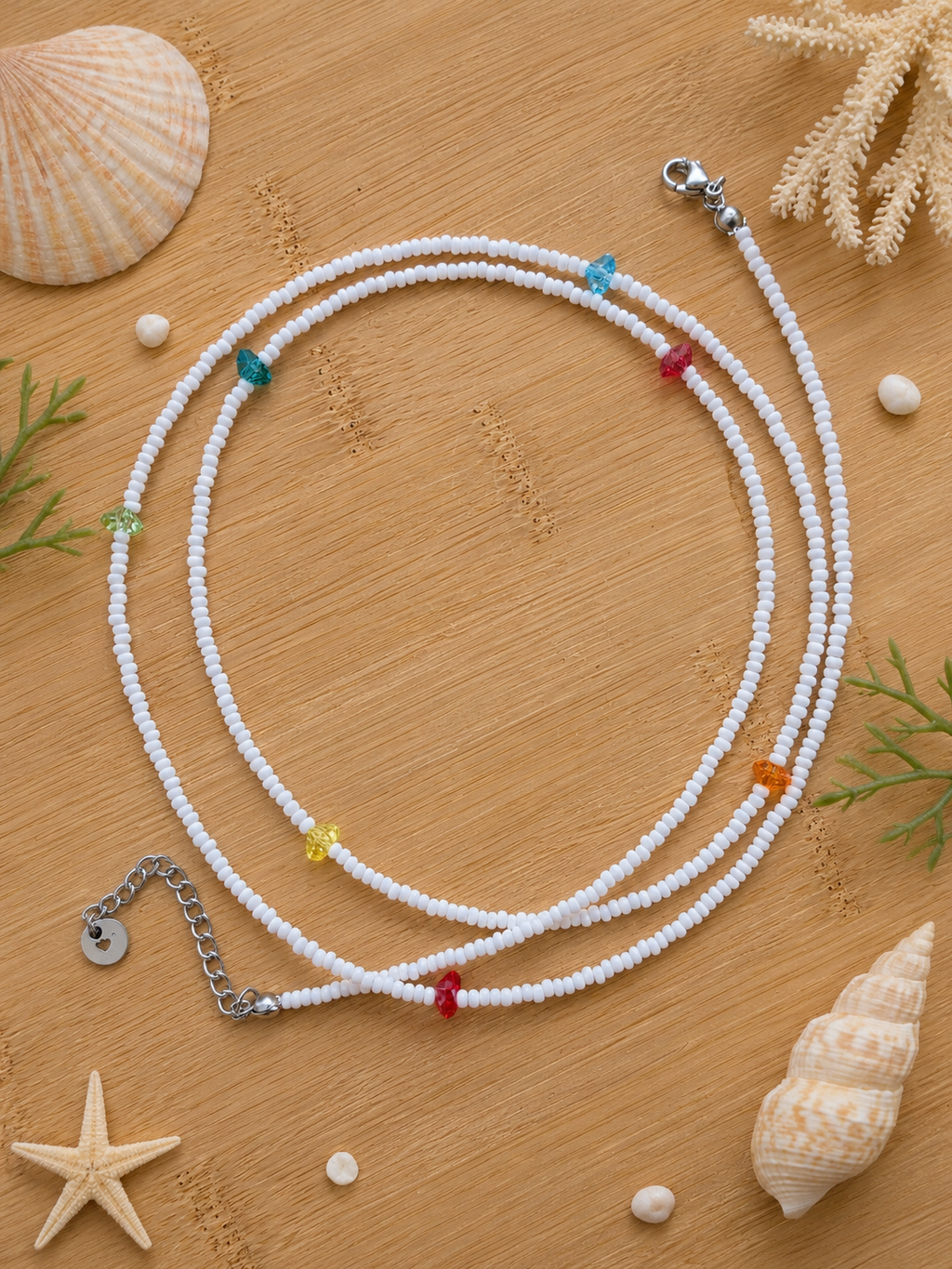 Body Chain Bianco Cristalli Multicolor