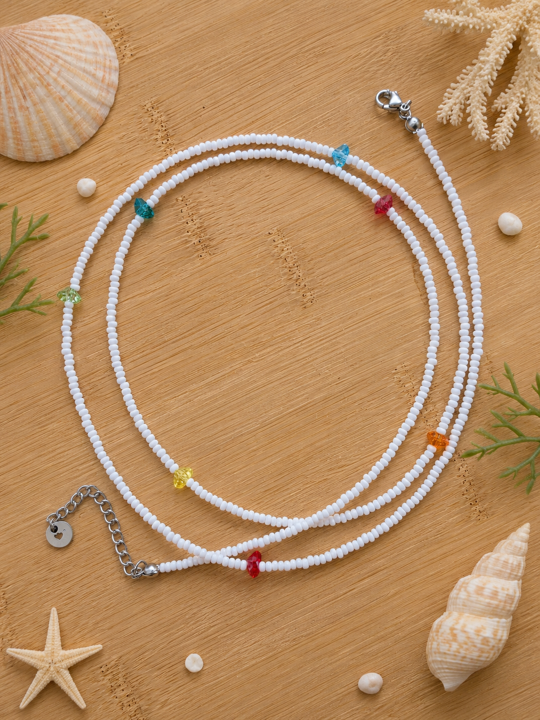 Body Chain Bianco Cristalli Multicolor